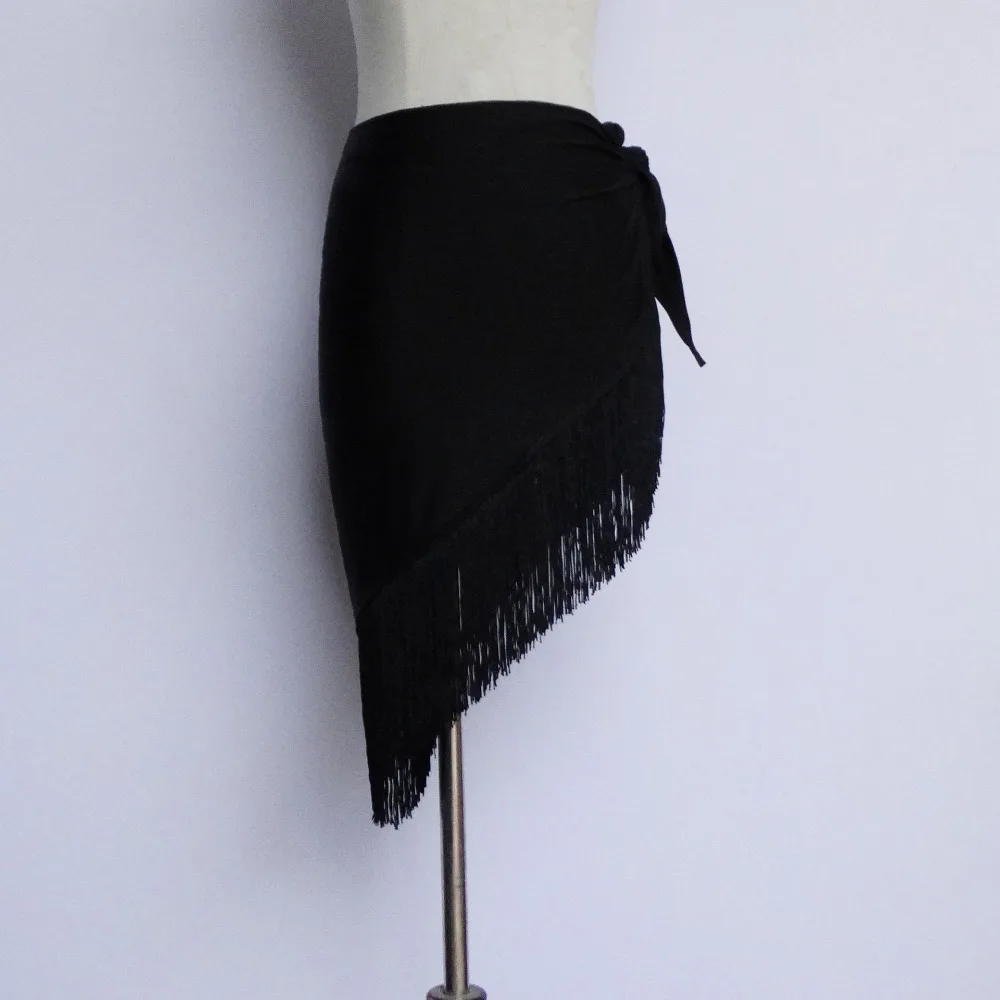 ผ้าพันเอวแบบมีชายครุยสำหรับผู้หญิง - กระโปรงเต้นลาตินแบบพันรอบตัวสำหรับซัลซ่า บาชาต้า การฝึกซ้อมและการแสดงระบำหน้าท้อง