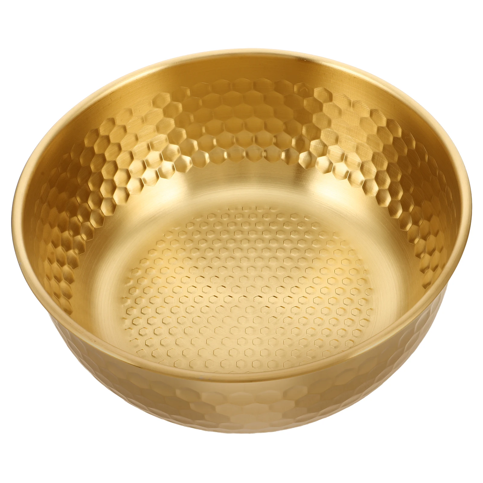 

1pcs Hammered Salad Bowl Stainless Steel Easy Clean Large Capacity Kitchen Decorative Metal Mixing Vintage Fruit Ramen