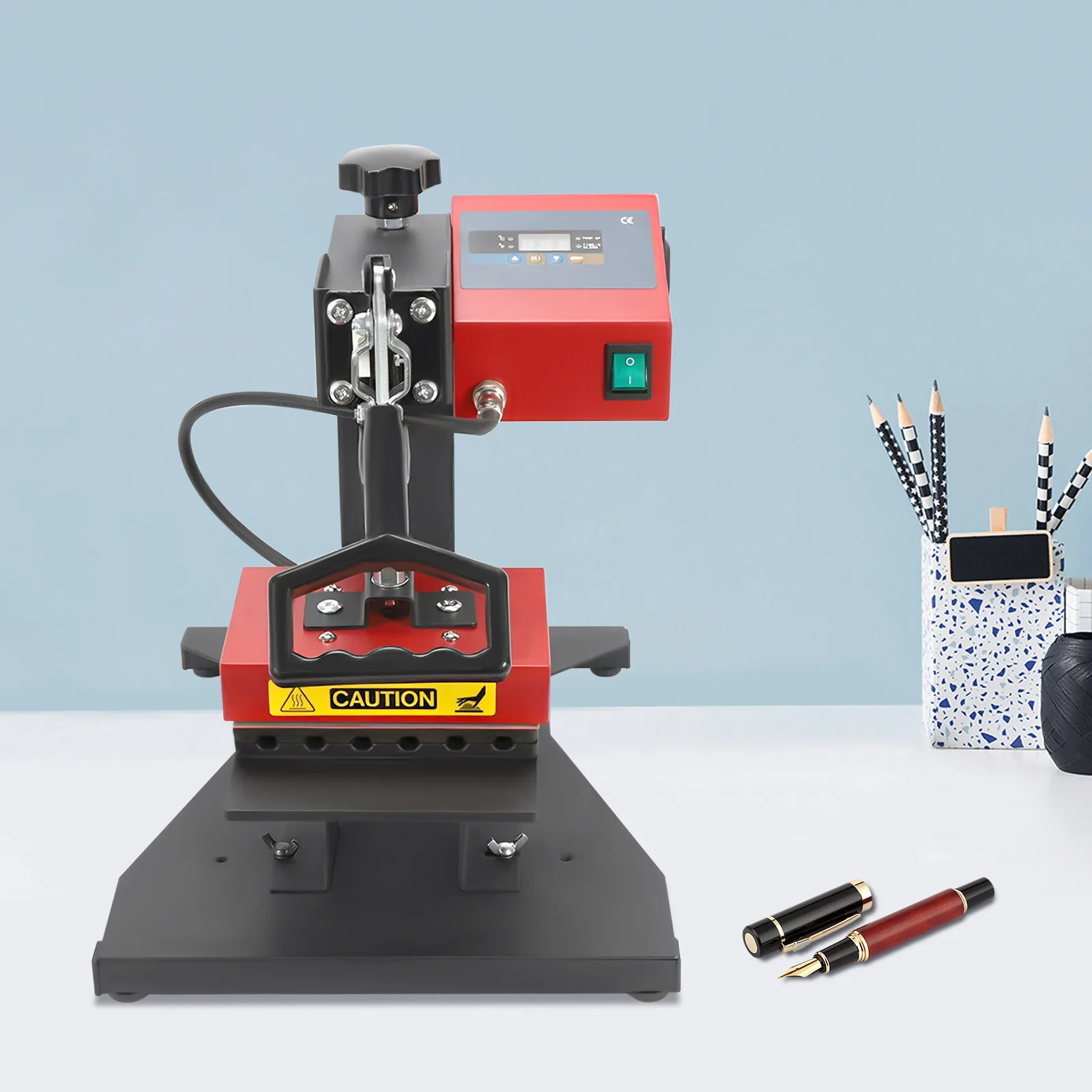 350W Custom Pen Heat Press Machine Adjustable Pressure Temperature Time DIY Personalization on Ballpoint Pens