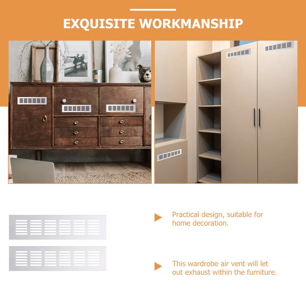 

2 шт. вентиляционные решетки из алюминиевого сплава прямоугольной формы для мебели, шкафов, гардеробов, обувниц