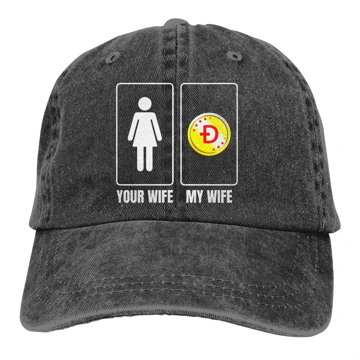 My Wife And Your Wife Baseball Cap Men Doge Dogecoin Skyrocketing Bitcoin Digital Currency Caps Women Summer Snapback Caps