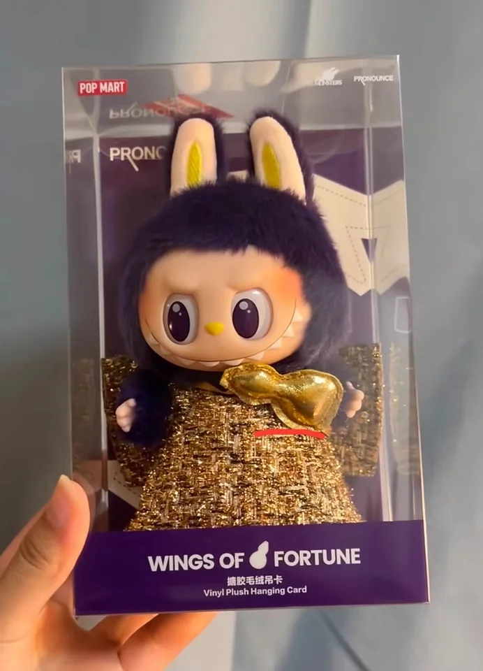 Original Limited Edition The Monsters Labubu X Pronounce Wings Of Fortune Action Figure Doll Key Pendant Birthday Xmas Girl Gift