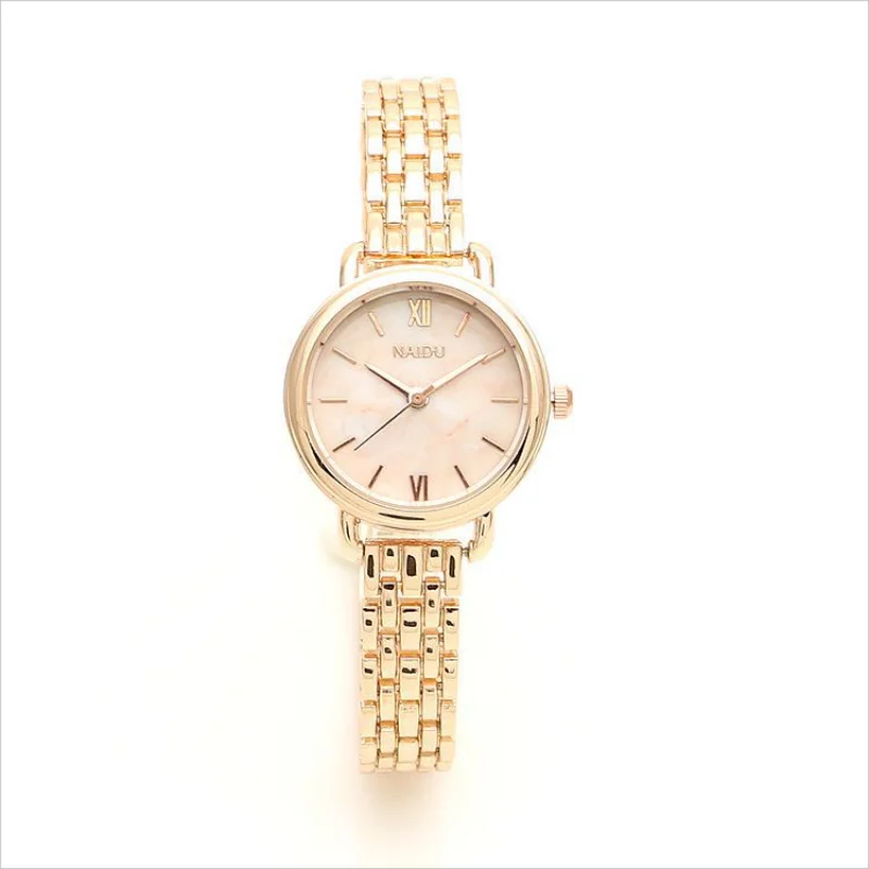 Orologio da polso da donna con cinturino sottile versione coreana orologio da donna con strass versatile tendenza moda best friend orologio in oro rosa