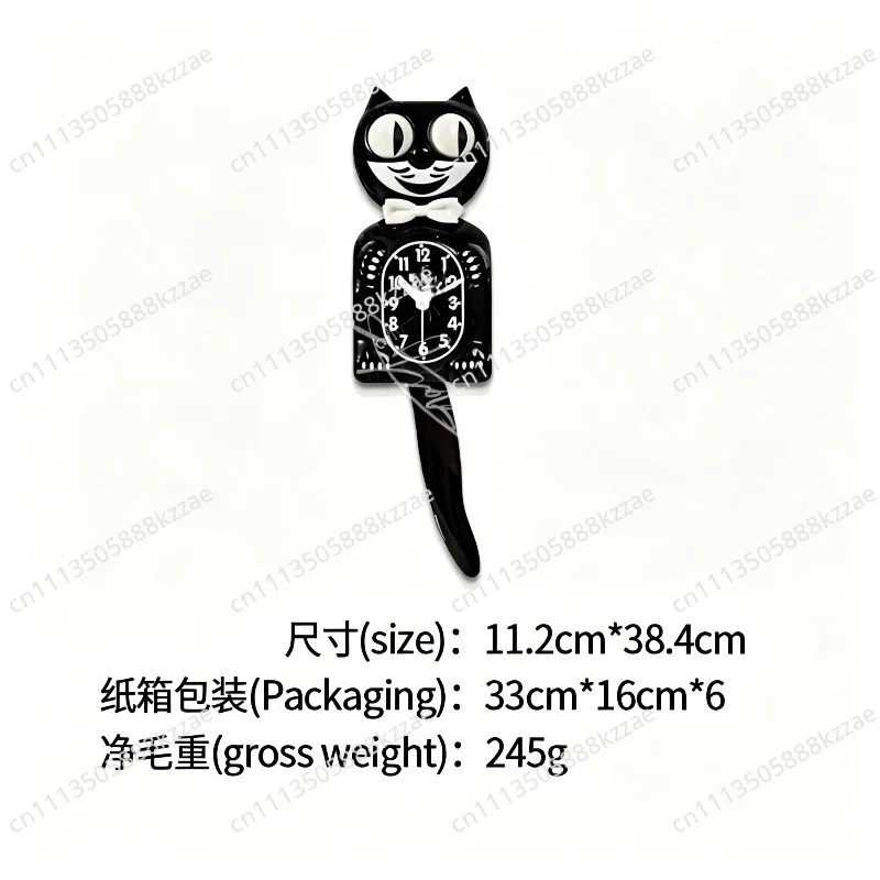 Creative wall clock cartoon cat tail wagging wall clock cute cat personality home living room quartz clock