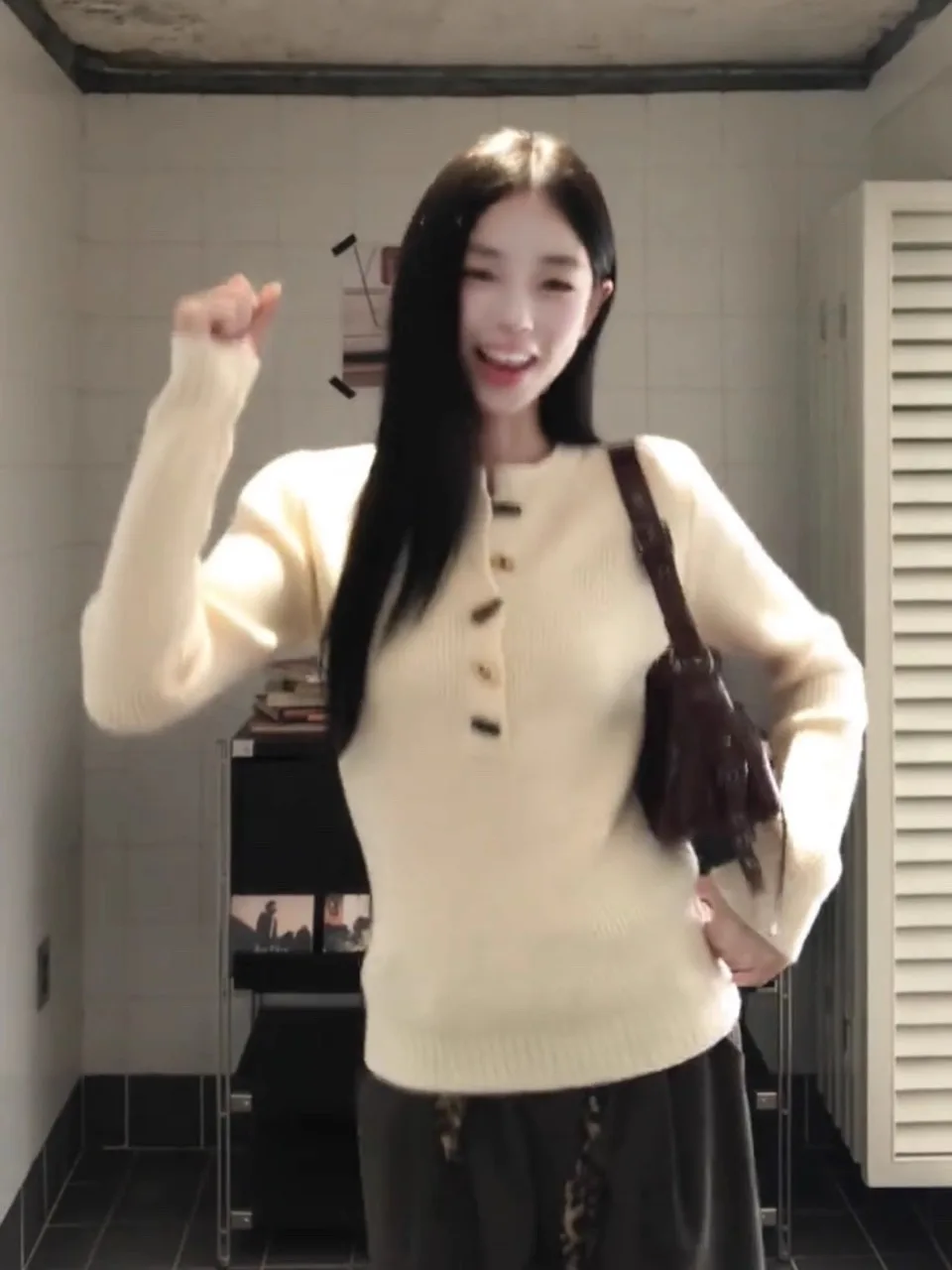 Coreano Sle tejido Henry Collar Base irt Mujer Otoño Invierno Slim Fit Hermoso diseño Ropa interna Top Lana suave Lo...