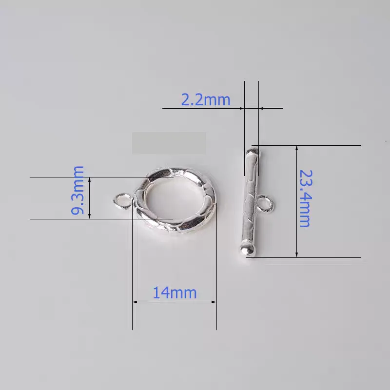 Solid 925 Sterling Silver Circle toggle clasp for jewelry making accessories
