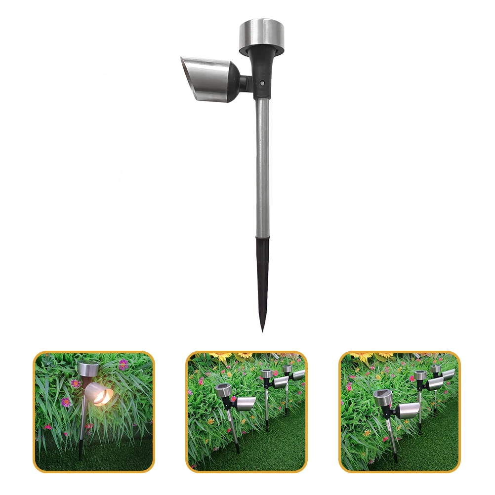 2 pcs Solar Lights Outdoor Waterproof LED Garden Pathway Stake Lamps Stainless Solar Lights Outdoor Waterproof Steel Plug Ground