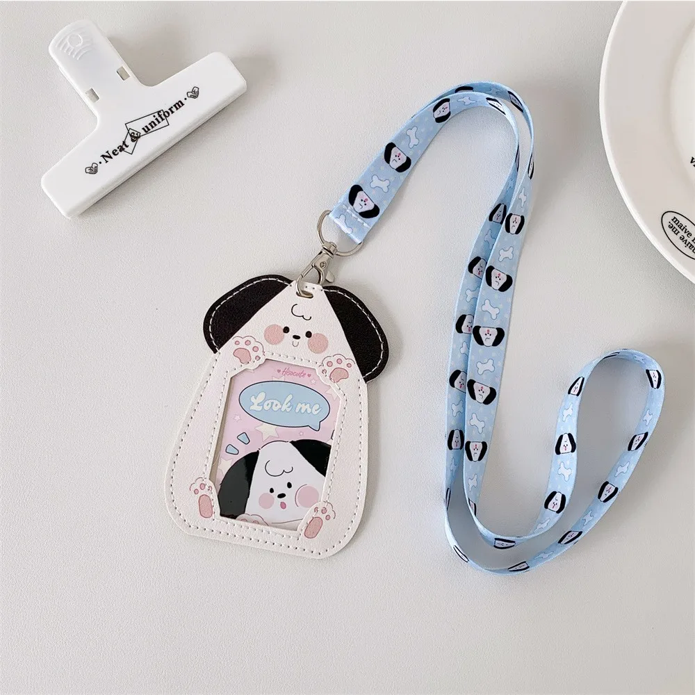 Ins Cat-shaped Hollowed-out Transparent Card Holder Girl's Neckband Bus Card ID Card Bag Student Campus Card Holder