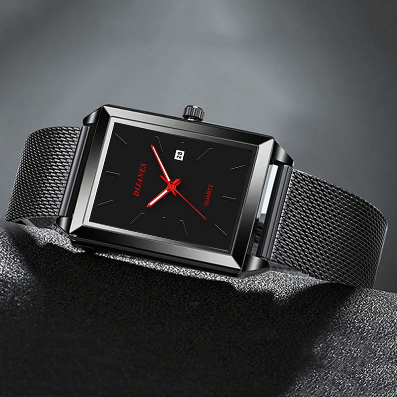 Minimalist Men Fashion Ultra Thin Watches Simple Men Business Stainless Steel Mesh Belt Quartz Watch Leisure Men Watch