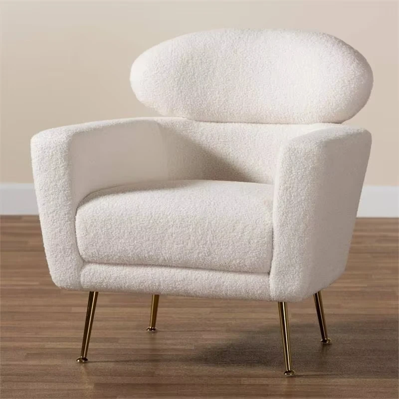 Nordic Style Wohnzimmer Schlafzimmer möbel Einzels ofa Bequeme Rückenlehne Sherpa White Armchair