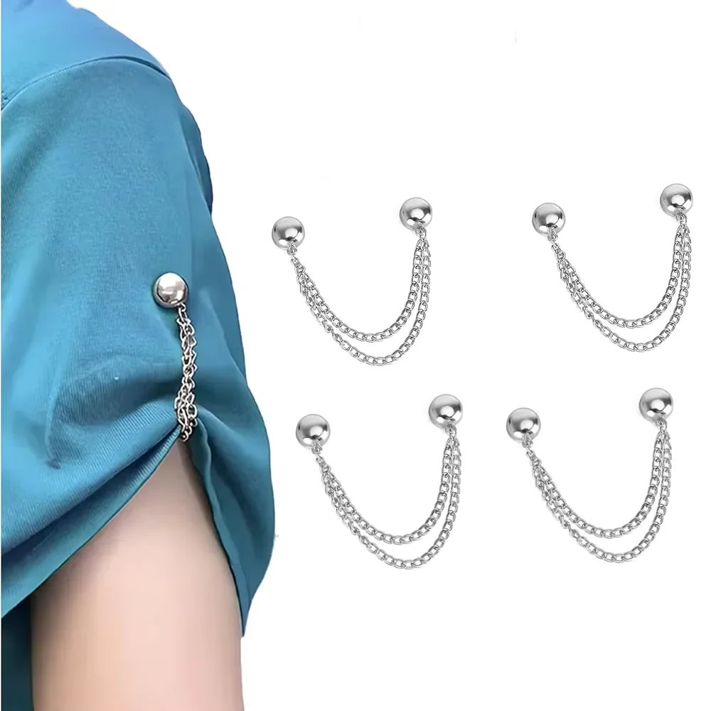 4PCS Magnetic Clothing Clips Multi-Function Magnetic Strength Buttons Clips Pinless Brooch Clips for Women Clothes Cardigans