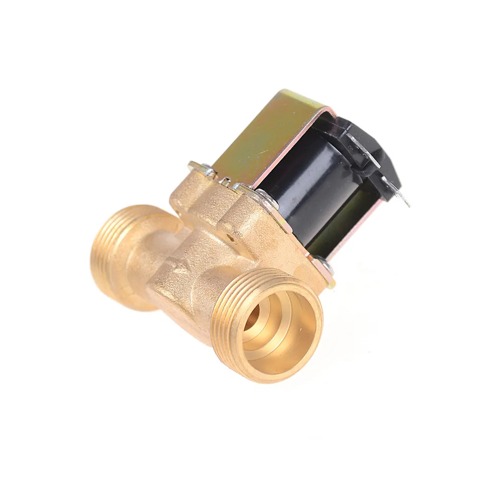 Brass Electric Solenoid Valve N/C 12v 220v G3/4\'\' Water Air Inlet Flow Switch For Solar Water Heater Valve 2-Way 2-Position