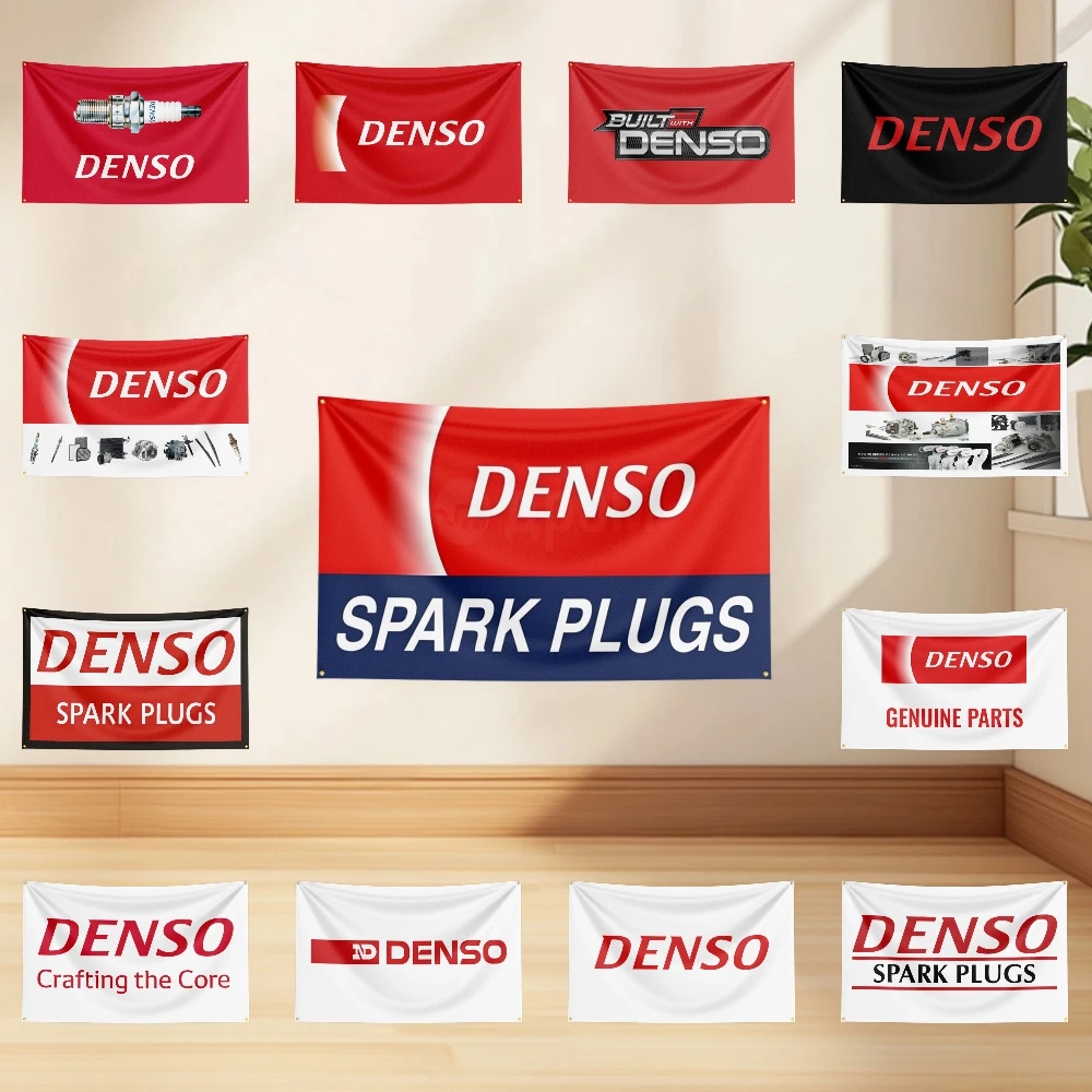 

3x5ft D-Den-so-Spa-rk-Pl-ugs Flag Professional Car Motorcycle Flag Polyester Digital Printing Cars Flagge Banner For Decoration