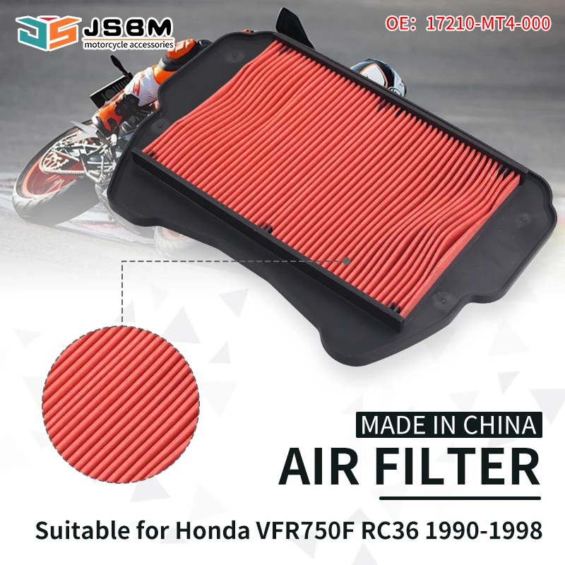 JSBM Motorcycle Air Filter Intake Cleaner Replacement For Honda VFR750F RC36 VFR 750 VFR750 F 1990-1998 1997 1996 1995 1994 1993