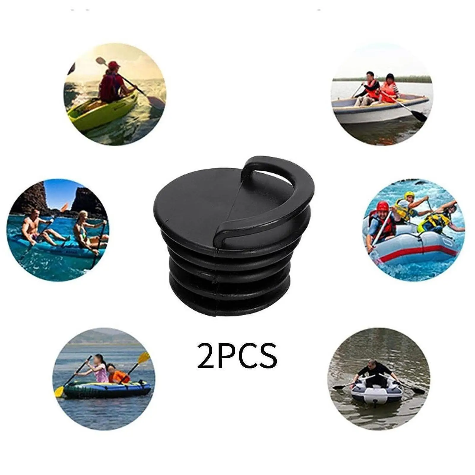 

2 Pieces Kayak Scupper Stoppers Easy Installation Accessories Replacement Drain Holes Stopper for Kayak Boat Marine Canoe Dinghy