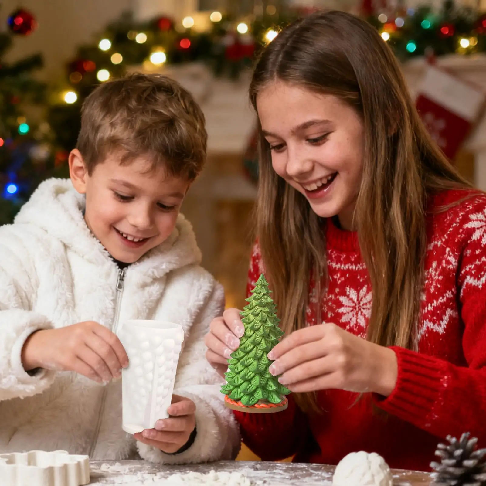 

Christmas Candle Molds Holiday Tree Candle Molds Christmas Decorations Crafting Tools Non Stick For Soap Plaster Resin Casting