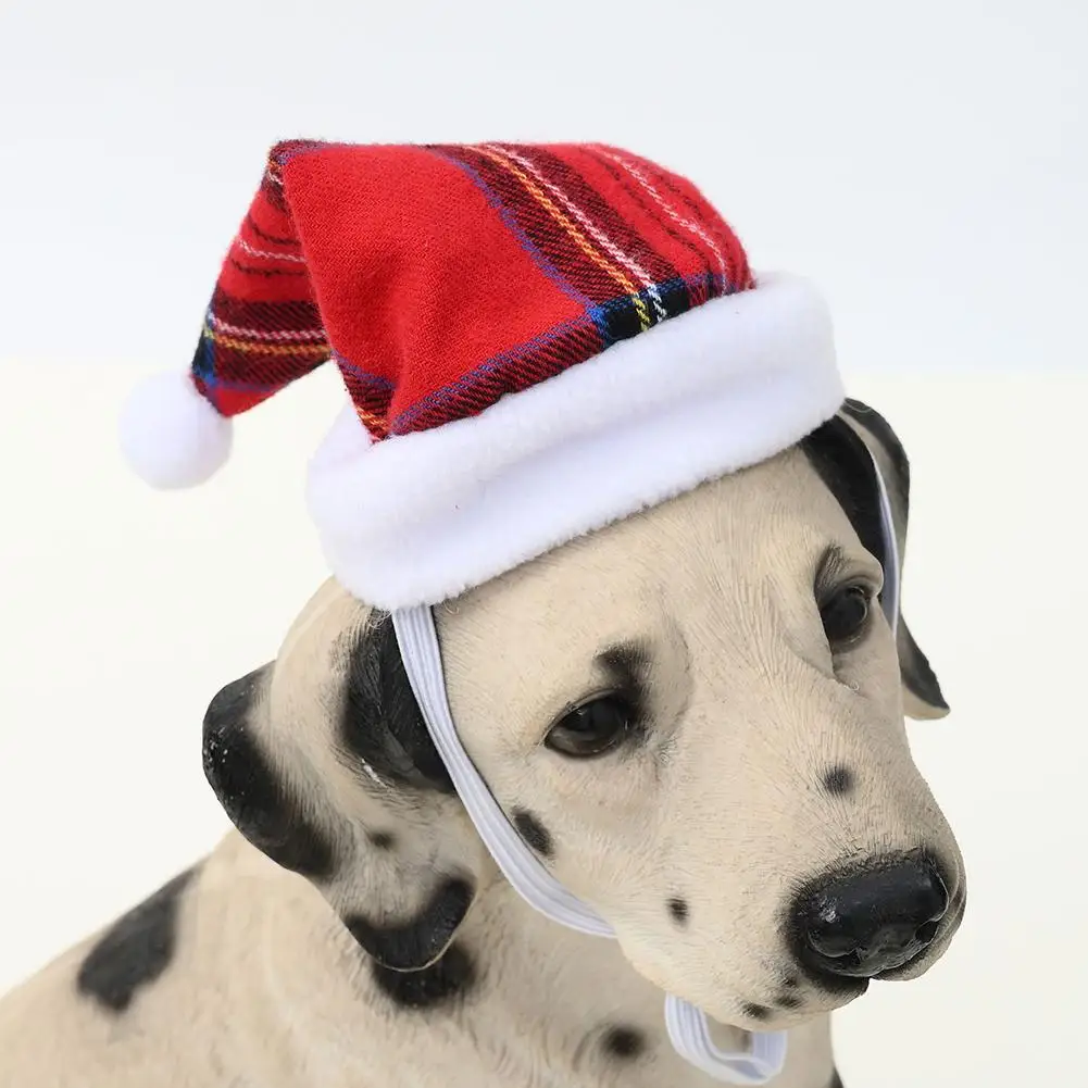 Pet Striped Christmas Hat Multicolor Cat Dog Dress Up Headwear Pet Supplies For Xmas Party Decor