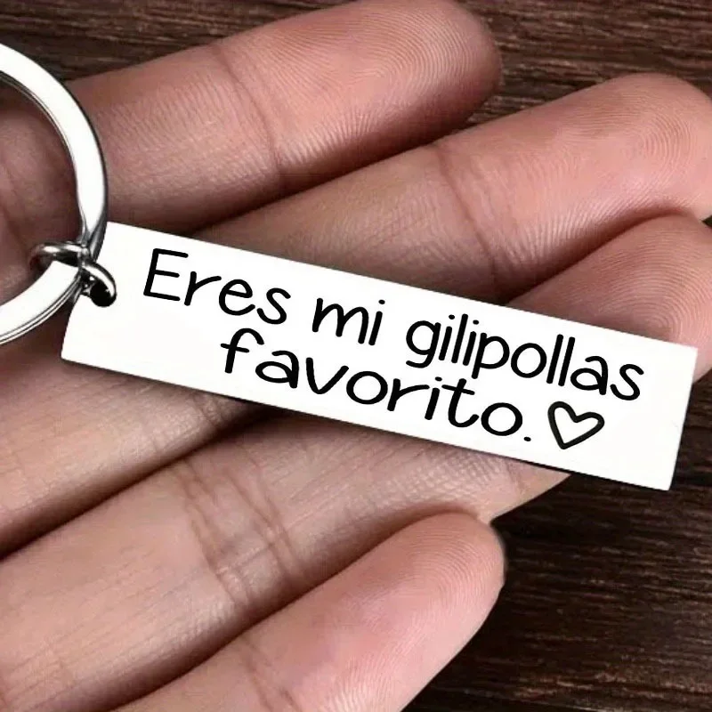 1PC Spanish Espanol Eres Mi Favorito Funny Keychain Gift for Boyfriend Husband Brother El Esposo El Novio