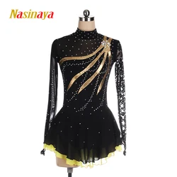 Custom Kids Ladies Figure Skating Suit, Competition Uniform, Performance Costume, Skating Skirt Black