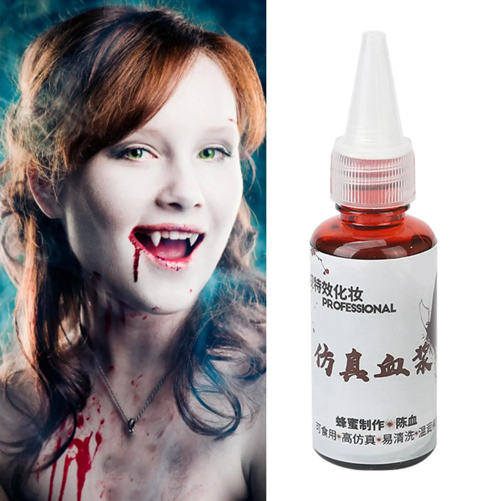 Portable Edible Fake Blood for social Media Makeup - Washable Red Liquid