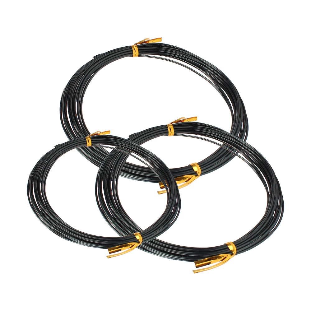 Anodized Aluminum Bonsai Training Wire Bonsai Wires Decoration Wire With 3 Sizes(1.0 mm,1.5 mm,2.0 mm) Total 15m (Black)