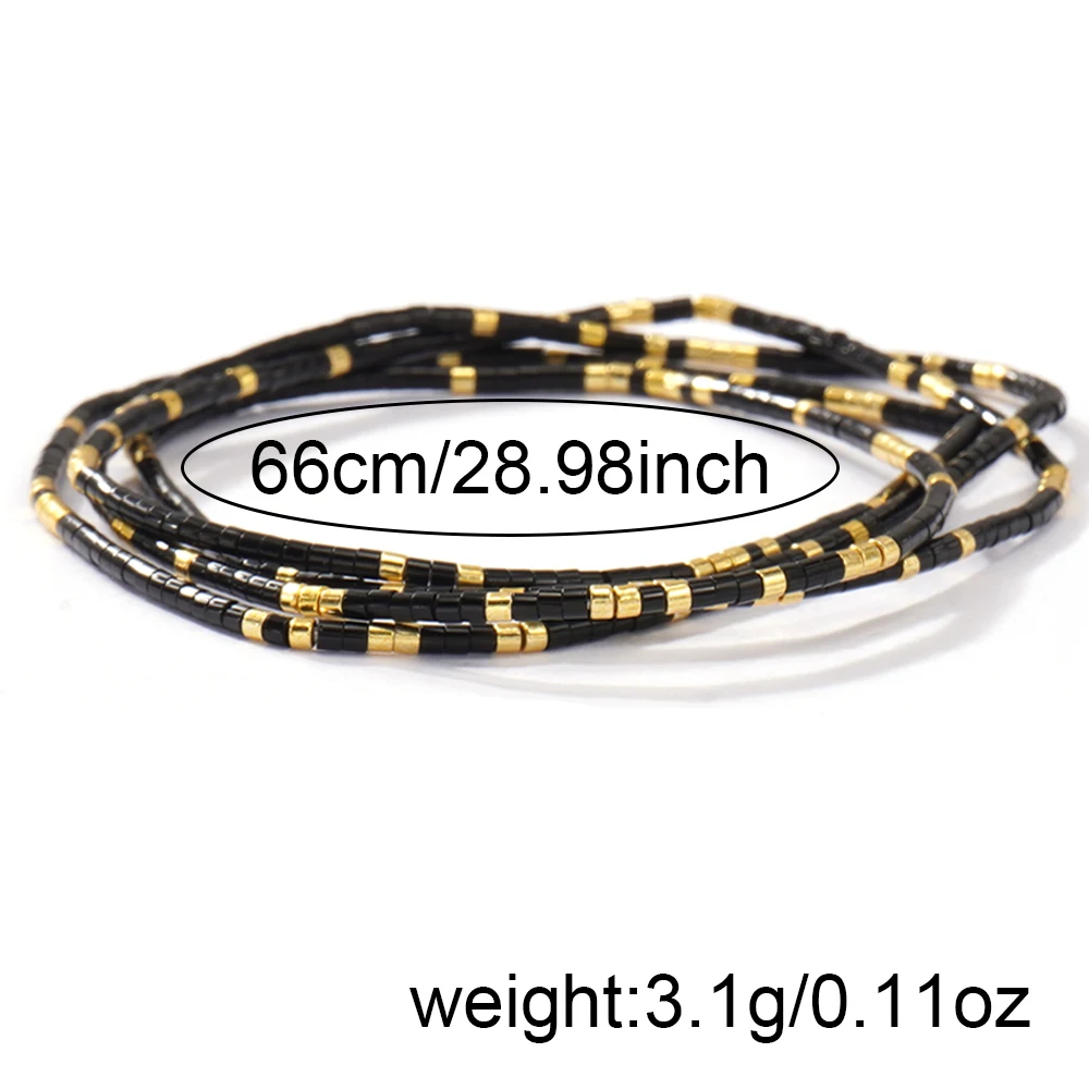 1 قطعة بوهو ستار سحر سوار مُزين بالخرز للنساء الأسود ميوكي البذور الخرز مطلية بالذهب النحاس مجوهرات قابل للتعديل متعدد الطبقات التفاف