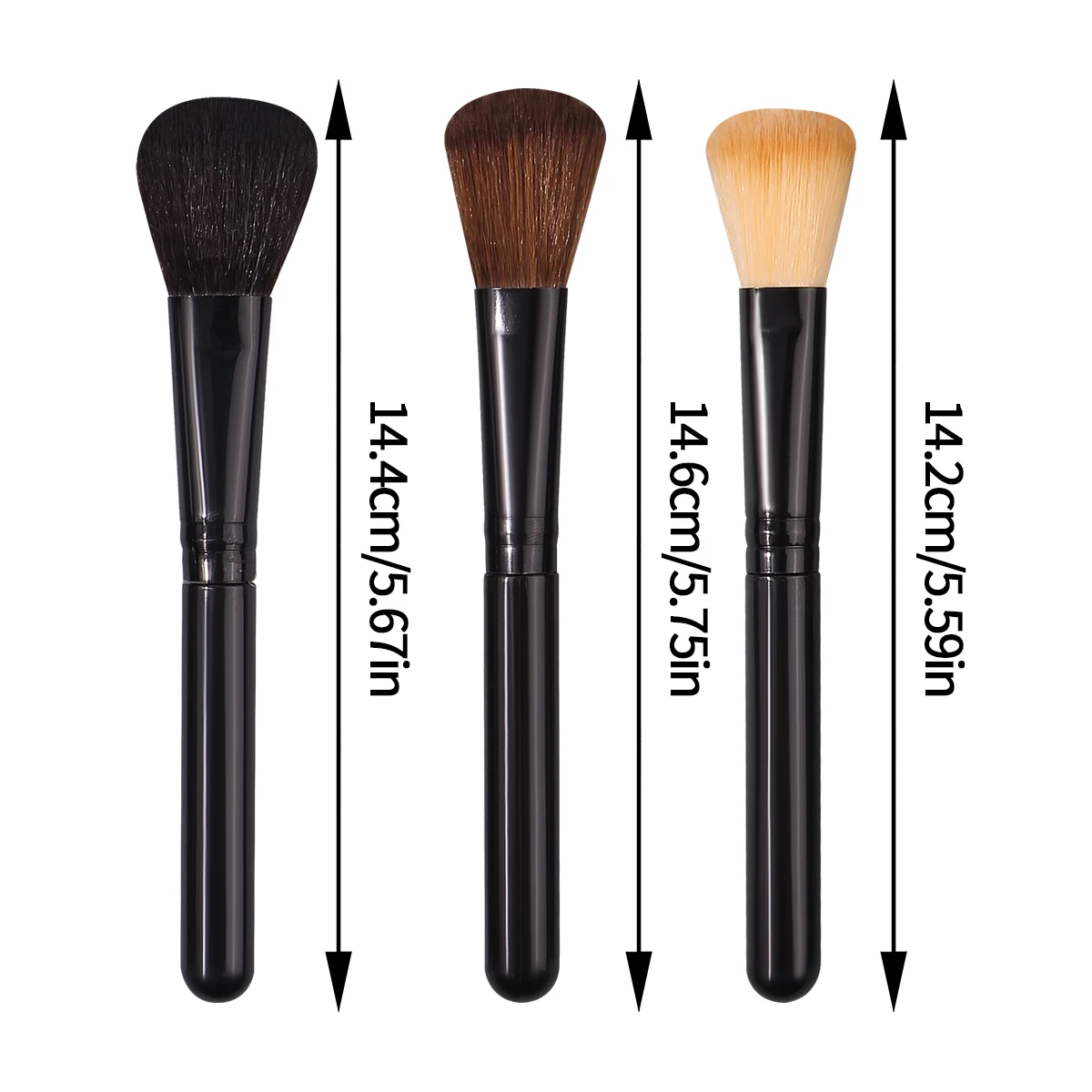 3 piezas de brocha para polvos suaves, brocha para colorete, brocha para contensiones, brocha de maquillaje portátil y amigable para principiantes, herramientas de belleza