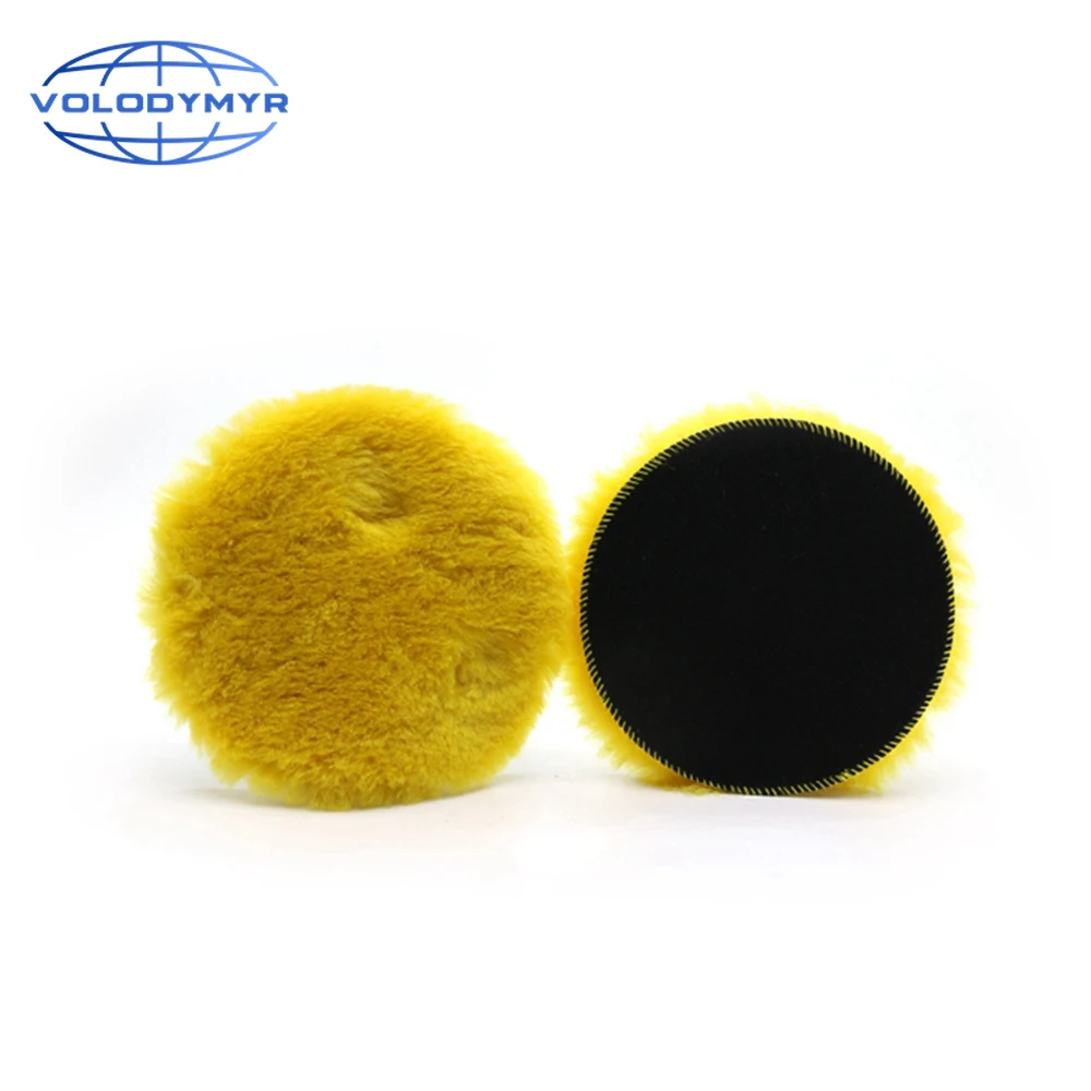 

Volodymyr 1pc Yellow Wool Polishing Pad 3/5/6 Inch Hook&loop for One Step Automotive Body Polish Car Gadget Wax Polishing Disk