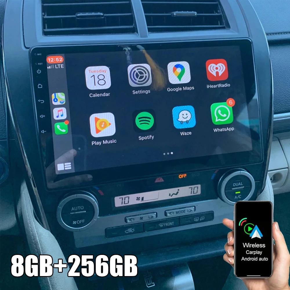 

Android 15 Carplay Auto Car Radio Multimedia Player For Toyota Camry 7 XV 50 55 2012 - 2014 Autoradio Stereo Head Unit DSP RDS