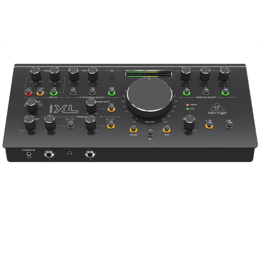 Behringer studio xl monitor controlador e centro de comunicação com midas mic preamps, e 192khz 2x4 interface de áudio usb