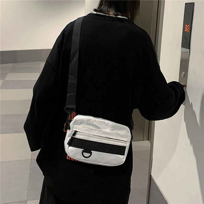 Casual Men Women Unisex Crossbody Bags Fashion Solid Color Couple Shoulder Bag High Quality Nylon Messenger Bag Handbags image 3