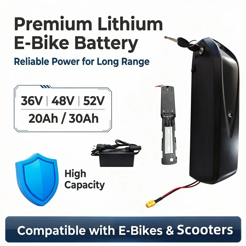 36/48/52V Lithium Battery Hailong Design, 12Ah 15Ah 18Ah 20Ah 30Ah for BBS02 BBS03 BBSHD