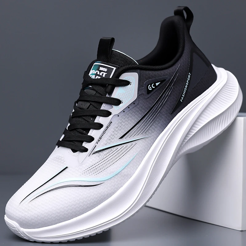 

2025 летняя новая удобная легкая дышащая сетчатая повседневная модная мужская обувь высокого качества в трех цветах 38-45