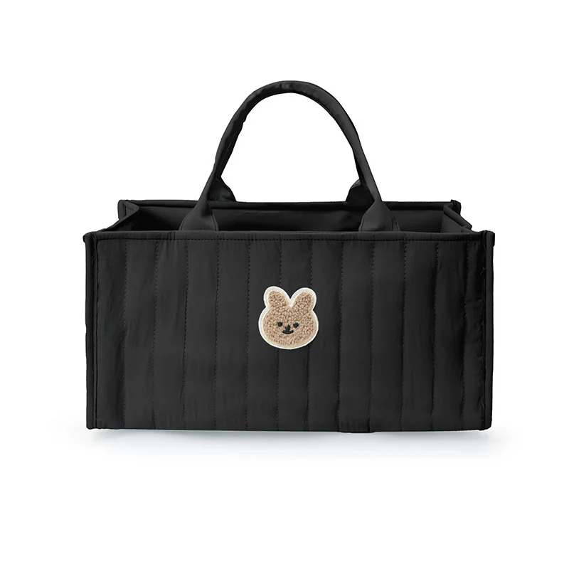 Large Capacity Diaper Bag Durable Polyester Multi-Compartment Organizer, Portable Lightweight with Bear Design Portable Storage