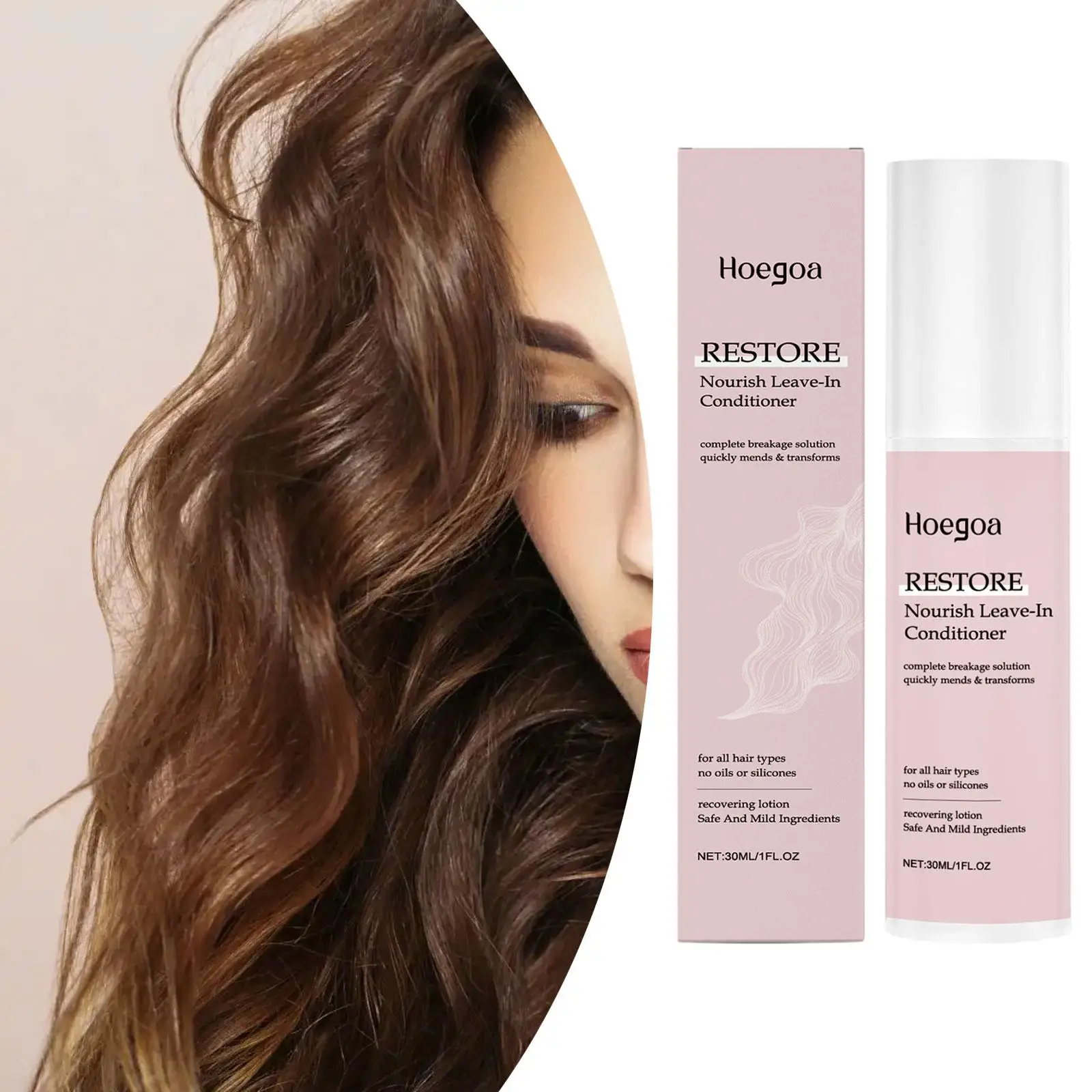 بخاخ إصلاح الشعر 30 مل، بلسم بدون شطف يغذي متعدد الاستخدامات يضيف اللمعان للشعر الجاف المجعد مقاس السفر