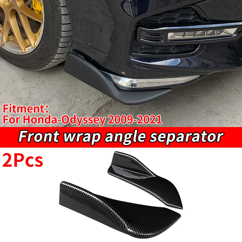 

Car Rear Wrap Angle Splitters Trunk Lip Splitter Spoiler Body Kit Carbon Fiber Look Accessories ABS For Honda Odyssey 2009-2021