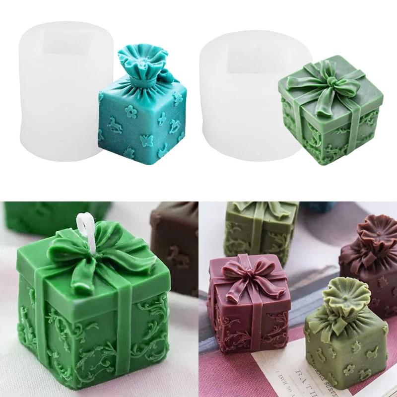 1 Stück, Weihnachtsgeschenkbox, Duftkerze, Silikonform, DIY-Harz, Seife, Bastelseife, Weihnachtsgeschenk, Präsentationsstück