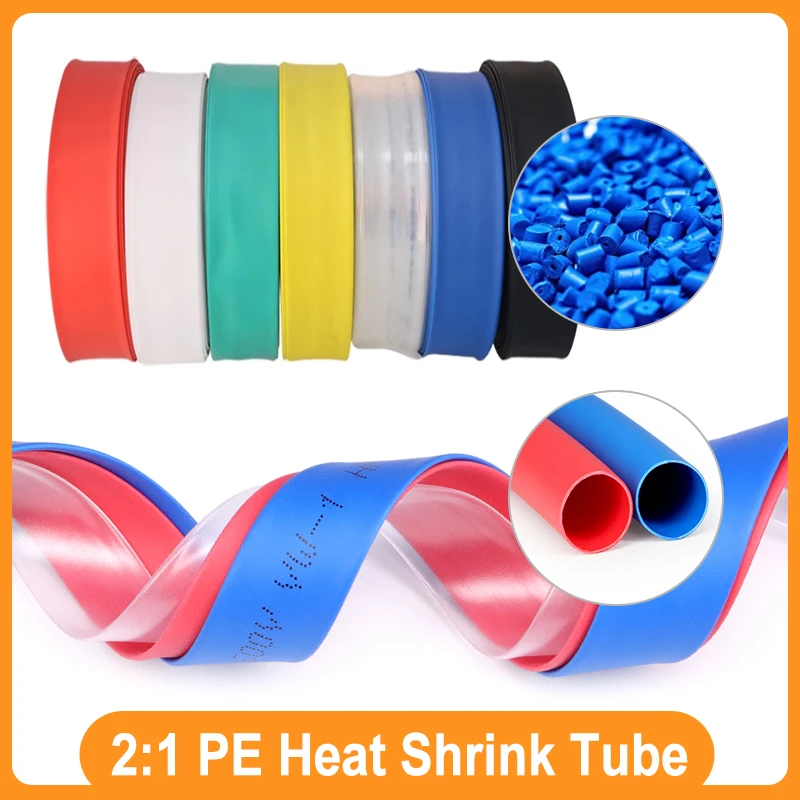 

1M Polyolefin Heat Shrink Tube 2:1 Rapid Shrinkage Electrical Connection Insulated Cable Protecctor Sleeve 1 2 4 6 8 10 ~ 210mm