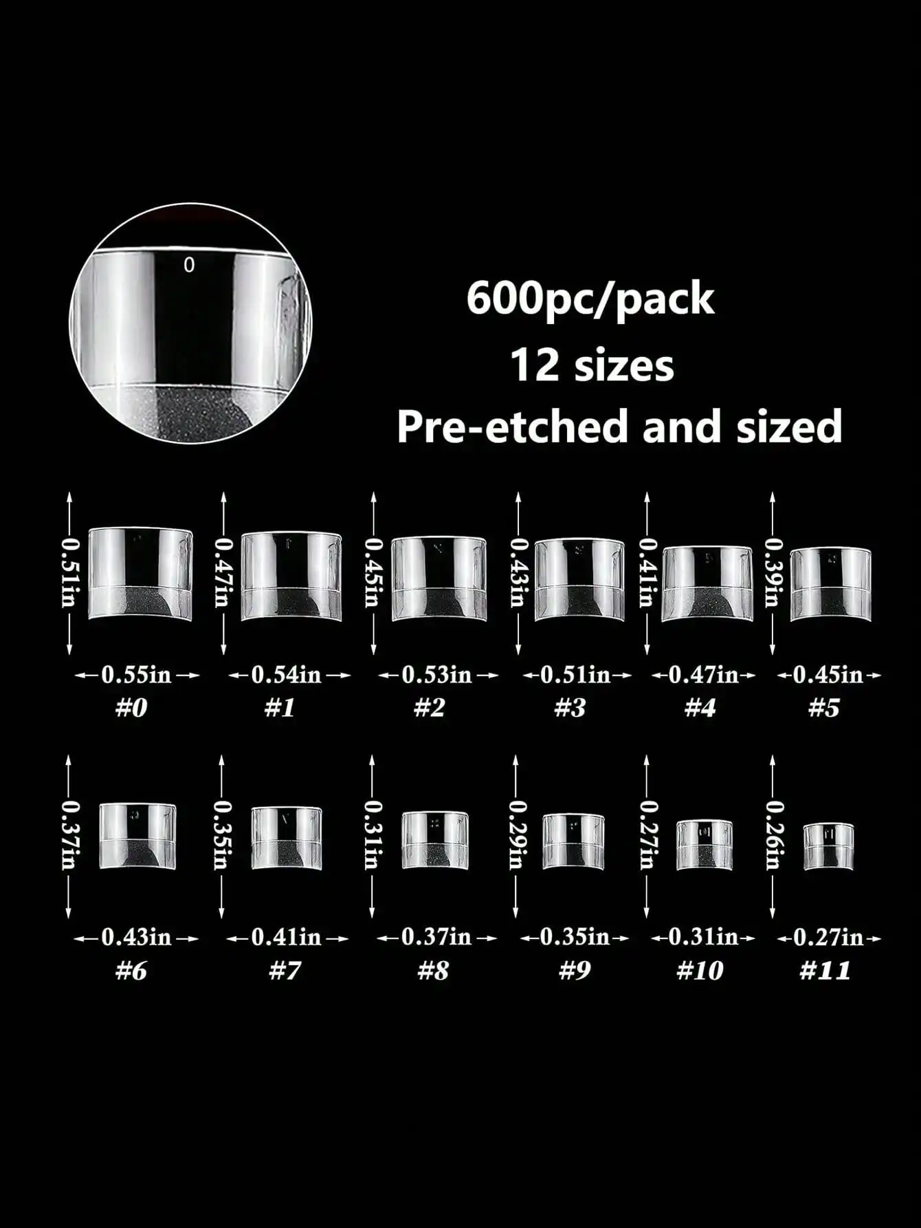 600Pcs/box Short Square False Nail Tips Clear  Half Cover Nails Tip Pre-Filed Press on Fake Nails for Acrylic Nail Extension Man