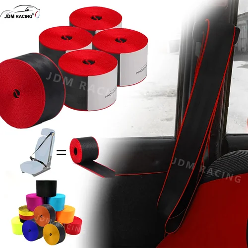 Paquete de 5 correas universales para cinturón de seguridad de refuerzo automático de 3,6 M, correas de seguridad para asiento modificado para coche de carreras, correas de arnés de 5 asientos