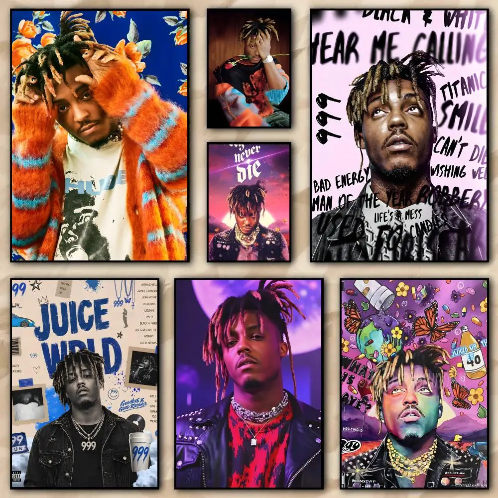 J-Juice WRLD Poster Home Living Bed Room Bar Hallway Sticky Wall Art Printing Waterproof Aesthetic Decor