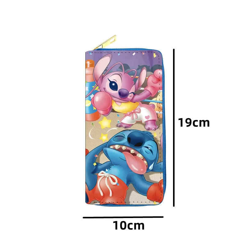 New Anime Disney Stitch Wallet Kawaii Lilo & Stitch Long Zipper Coin Purse Cartooon Makeup Bag Passport Bag Children Gifts