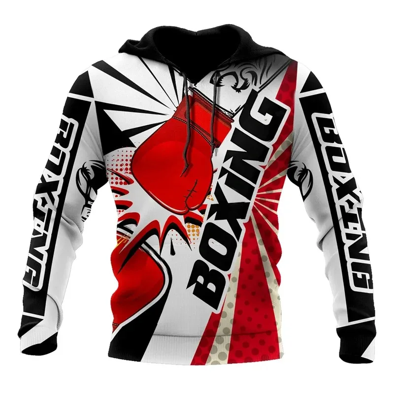 1 Piece Custom Your Picture Fashion 3D Print Boxing Hoodie Men Clothing Pop Sportswear Boxer Hoodies Spring Autumn Harajuku Pull