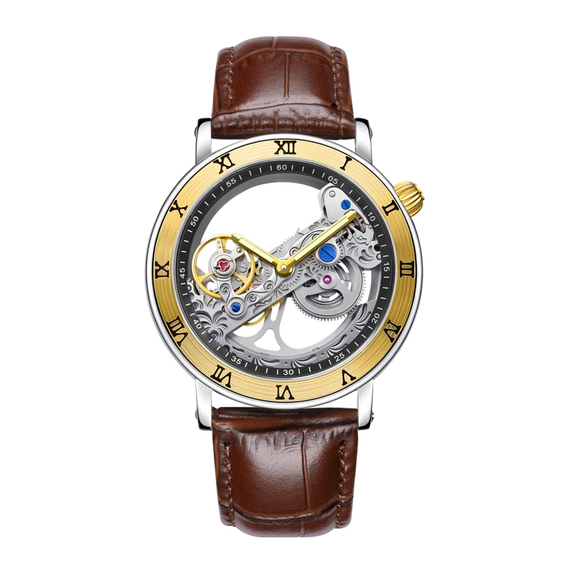 Nuovi orologi creativi da uomo 3ATM custodia trasparente impermeabile orologio meccanico automatico da uomo Tourbillon orologi Relogio Masculino