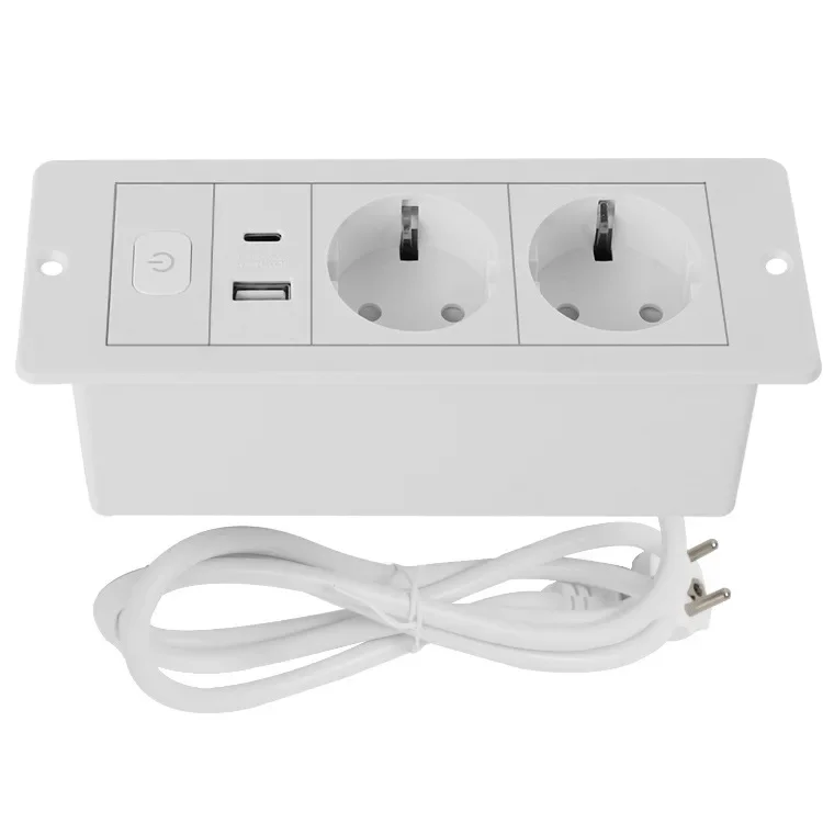 Ukryte elektryczne gniazdo wysuwanego typu EU US UK KR Multi Desktop Office USB TypeC PD Charging Embedded Table Electric Socket with Switch