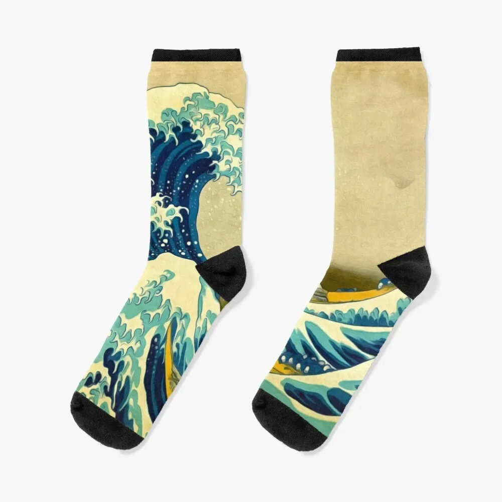 

The Great Wave Socks обувь kawaii множество женских и мужских футбольных носков