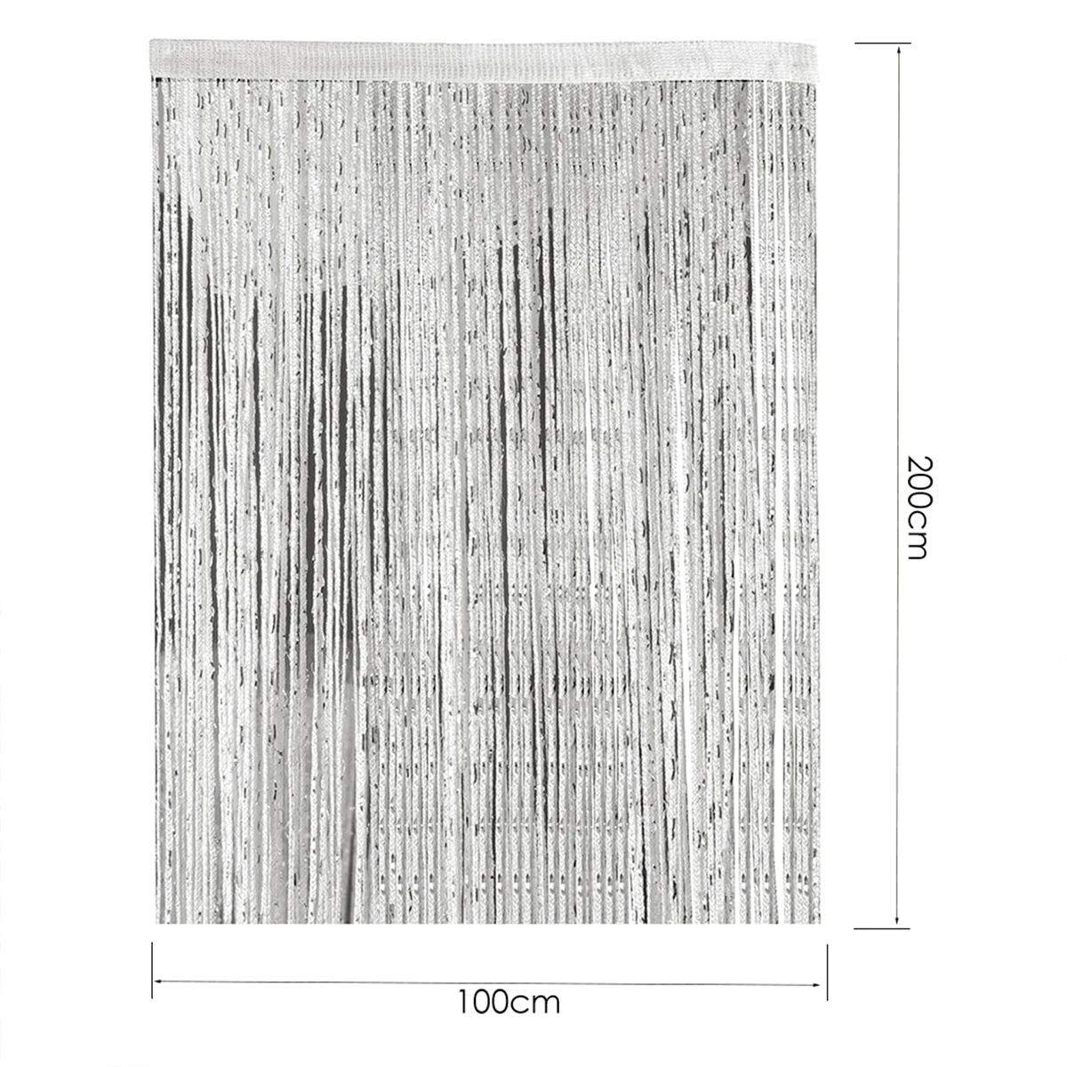 100x200CM Living Room String Curtain Shiny Tassel Silver Line Cortinas Solid Color Window Home Door Divider Curtain Home Decor