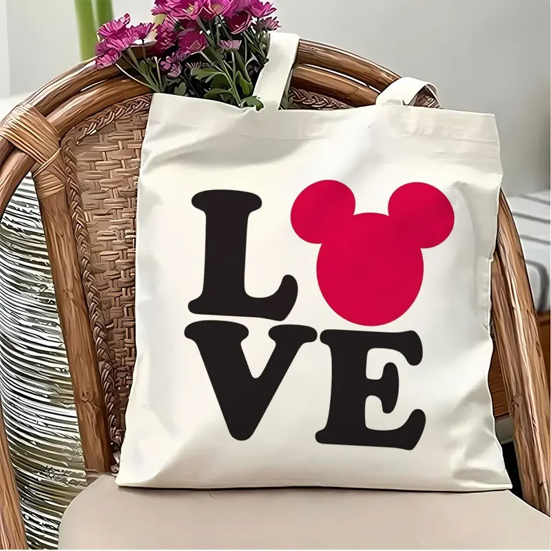 1pc Mickey Mouse LOVE Icon Tote Bag,reusable shopping bag, s