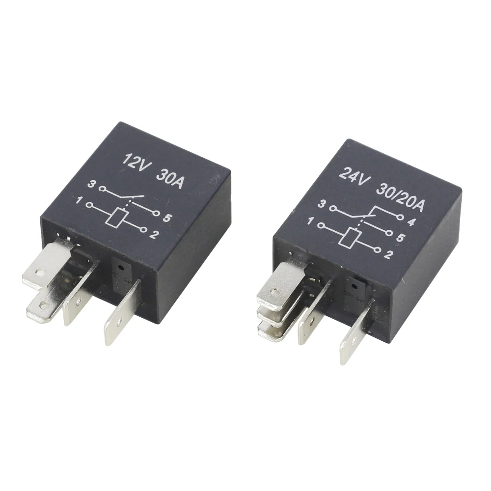 1 szt. Przekaźnik samochodowy 4-pinowy/5-pinowy 30A 12V/24V serii Violet, 4-pinowy/5-pinowy