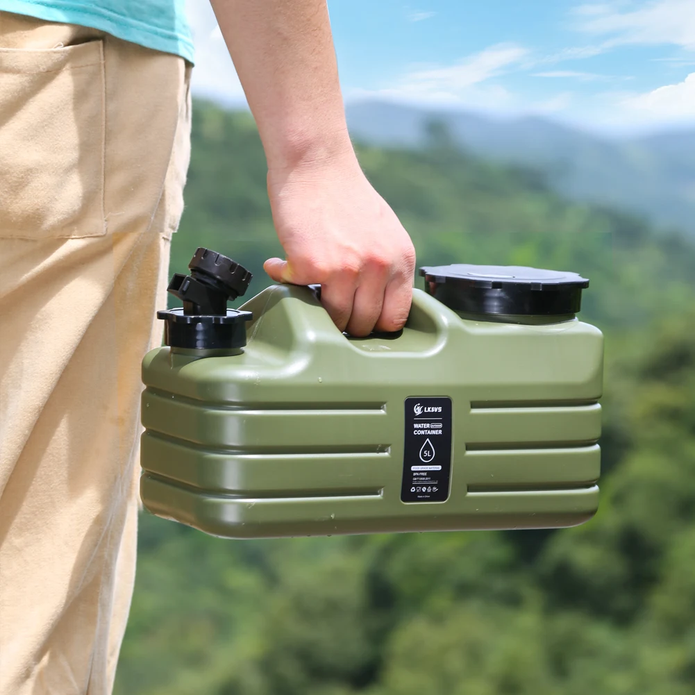 إبريق ماء للتخييم سعة 5 لتر مع حاوية تخزين مياه الصنبور، حامل موزع مياه بسعة كبيرة للتخييم في السيارة #4
